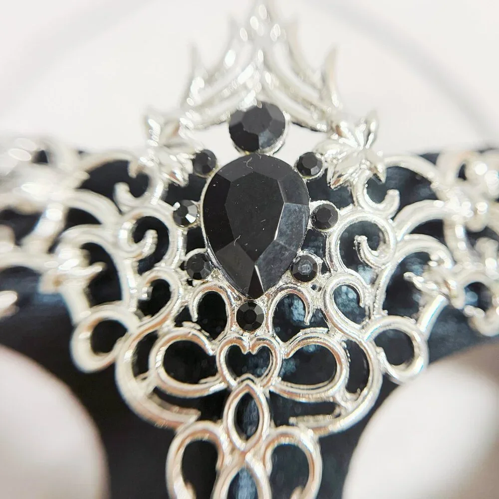 Silver black mask, Masquerade mask, Cosplay mask, ball party mask, Prom mask